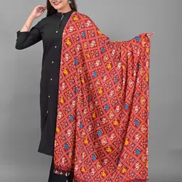 Apratim Maroon & Blue Ethnic Motifs Printed Bandhani Dupatta-21