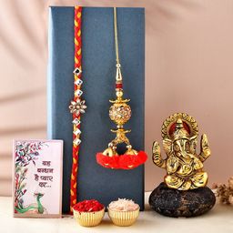 CraftVatika Unisex Set Of 2 Rakhi & Showpiece Gift Set-image-7