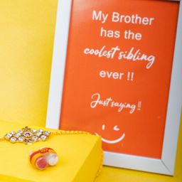 PANASH Gold-Plated Stone-Studded Rakhi Gift Set-image-46