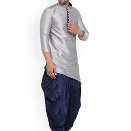 Sydney Heights Mandarin Collar Long Sleeves Art Silk Asymmetric Kurta & Dhoti Pants-image-92