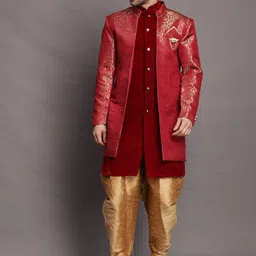 Utsav Fashion Printed Sherwani With Kurta & Dhoti Pant-image-37