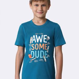 Van Heusen Boys Typography Printed Pure Cotton T-shirt-image-75