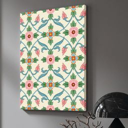 Art Street Cream & Blue Floral and Botanical Canvas Painting Wall Art-image-60