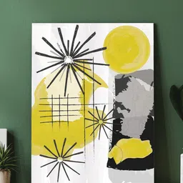 Art Street White & Yellow Abstract Planet Canvas Painting Wall Art-image-56