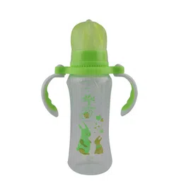 GUCHIGU Green Baby BPA Free Feeding Bottles with Handle 240ml - 9013C-image-1
