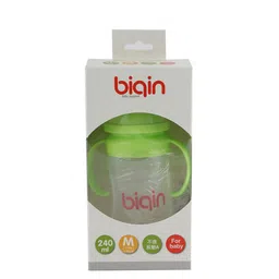 GUCHIGU Green Baby BPA Free Feeding Bottles with Handle 240ml - 9016A-image-12