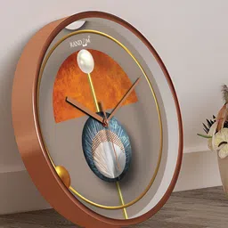 RANDOM Grey & Brown Printed Contemporary Round Wall Clock-image-79