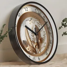 RANDOM Black & Brown Printed Contemporary Round Wall Clock-image-80