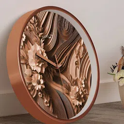 RANDOM Brown & Grey Printed Contemporary Round Wall Clock-94