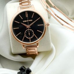 JOKER & WITCH Women Black & Rose Gold-Toned Charcoal Dust Love Triangle Gift Set JWLT211-image-22