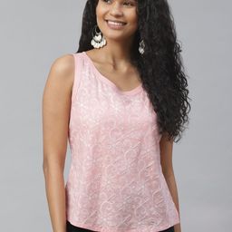 akheri Women Pink Chikankari Embroidered Pure Cotton Top-image-40