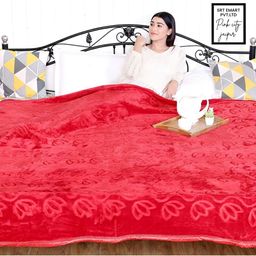 RF RELAXFEEL Pink Floral Microfiber Heavy Winter 500 GSM Double Bed Blanket-image-84