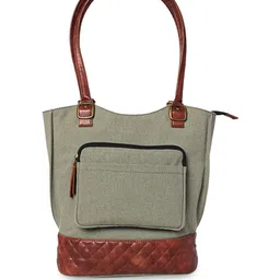 Mona B Colourblocked Shopper Quilted Tote Bag-11