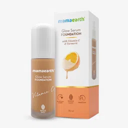Mamaearth Glow Serum 12 Hour Long Stay Foundation with Turmeric 30 ml - Worm Glow 09-20