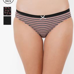 SOIE Women Mid Rise Medium Coverage Solid and Printed Cotton Stretch Briefs (Pack of 3)-10