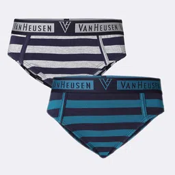 Van Heusen Boys Pack of 2 Striped Colour Fresh Ultra Soft Briefs-image-89