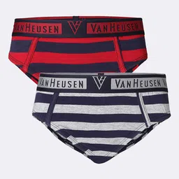 Van Heusen Boys Pack Of 2 Anti-Bacterial Striped Basic Briefs-19