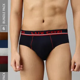Lux Cozi Men Pack Of 6 Assorted Pure Cotton Basic Briefs COZI_BIGSHOT_BRF_ASST_6PC-17