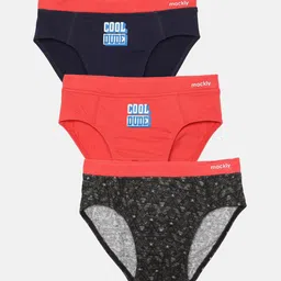 mackly Boys Pack Of 3 Self Design Cotton Basic Briefs-image-48