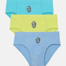 mackly Boys Pack Of 3 Self Design Cotton Basic Briefs-image-45