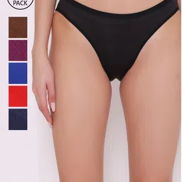 ABELINO Women Pack of 6 Assorted Cotton  Basic Briefs-image-90