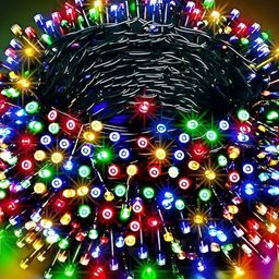 SPARK WORLD Blue & Green Rice-Shaped String Lights-0