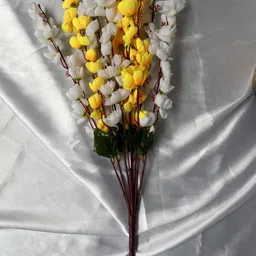 WELL ART GALLERY Yellow & White 9 Pieces Cherry Blossom Artificial Flower-image-27