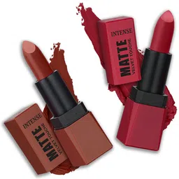 PERPAA Sensational Matte Intense Velvet Touche Set Of 2 Lipstick - BrownSugar&RockingRed-43