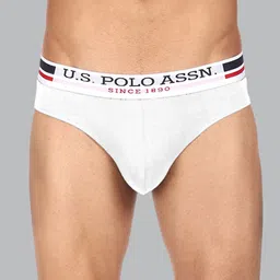 U.S. Polo Assn. Men White Solid Cotton Briefs-picture-49
