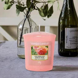 YANKEE CANDLE Pink Solid Sun Drenched Apricot Rose Scented Candle-image-98