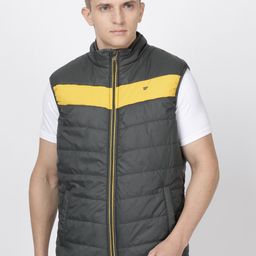 t-base Men Olive Green & Yellow  Insulator Puffer Jacket-19
