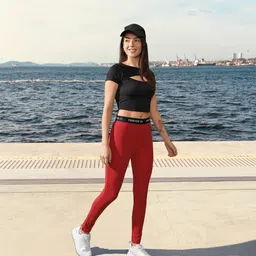 FOREVER 21 Women Red Solid Tights-image-11
