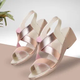 TRASE Women Champagne-Toned Solid Wedges-36