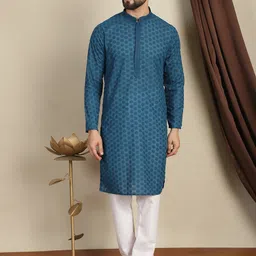 Anouk Embroidered Regular Pure Cotton Kurta with Churidar-picture-57