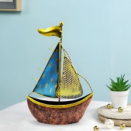 CraftVatika Gold-Toned & Blue Metal Idol Showpiece-image-96