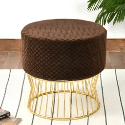 COMFIDELITAS Teviston Brown Metal Seating Ottoman-13