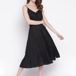 IQRAAR Black Midi Dress-image-26