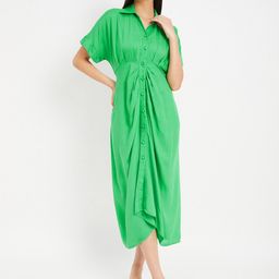 DRAPE AND DAZZLE Short Extended Sleeves Shirt Midi Dress-image-24
