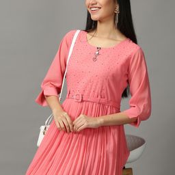 SHOWOFF Pink Midi Dress-image-28