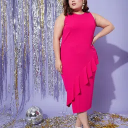 SASSAFRAS Curve Sheath Midi Dress-picture-33