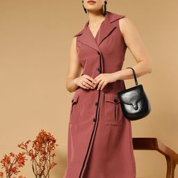WoowZerz Cuban Collar Formal Blazer Dress-picture-32