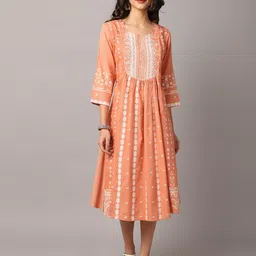 Cantabil Printed A-Line Midi Dress-image-98