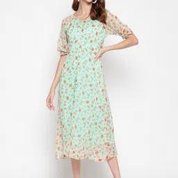 AKIMIA Floral Printed Fit & Flare Midi Dress-picture-15