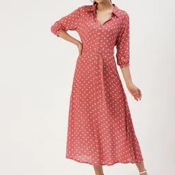 DressBerry Printed Crepe A-Line Midi Dress-image-34