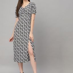 aayu Floral Printed A-Line Midi Dress-image-18