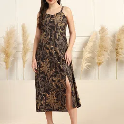Moda Rapido Women Tropical Printed A-Line Midi Dress-picture-44