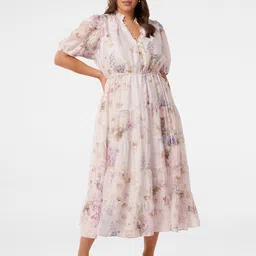Forever New Floral Print Flared Sleeve Fit & Flare Midi Dress-picture-23