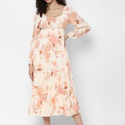 AMERICAN EAGLE OUTFITTERS Floral Printed Puff Sleeves A-Line Midi Dress-image-63