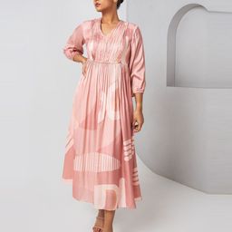 Vedika M Women Abstract Print Fit & Flare Midi Dress-image-75