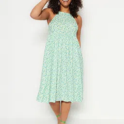 Trendyol Women Floral Printed Fit & Flare Midi Dress-picture-9